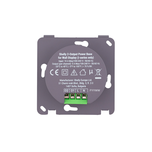 Shelly 2-Output PowerBase f Wall Display