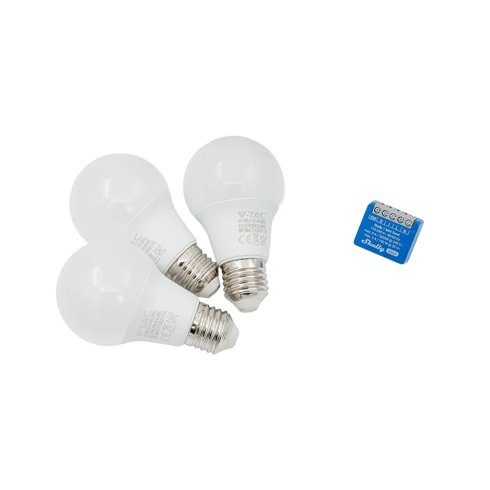3x V-TAC 1900 4000K + Shelly 1 Mini Gen4
